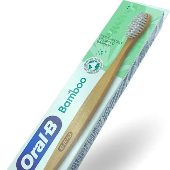 Oral-B Bamboo Toothbrush 100% Organic Handle Plant Based Bristles Lot of 4 - Picture 1 of 2